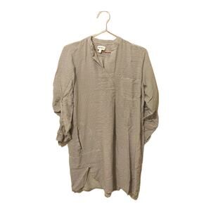 DKNY shirt dress tunic dark gray striped with pockets size small